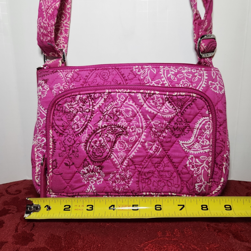 VERA BRADLEY CROSSBODY “STAMPED PAISLEY”PINK Bag - Picture 2 of 6